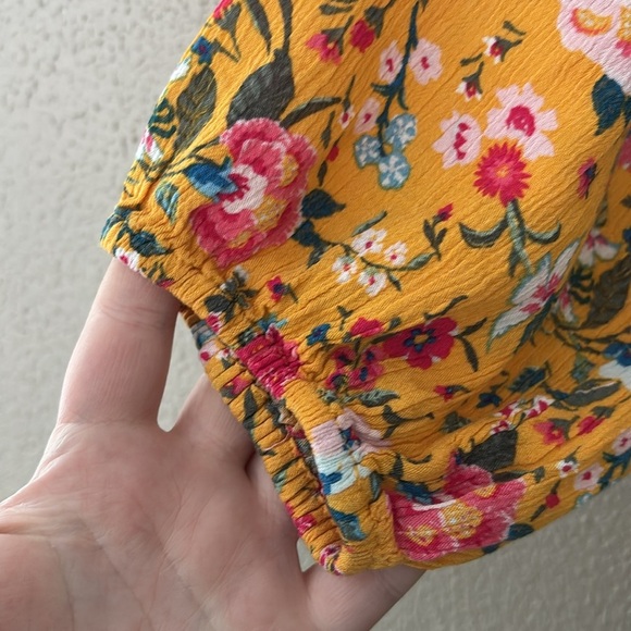 Women’s Lane Bryant Printed Tie Teck Top Yellow Floral, Size 16 - Picture 2 of 6